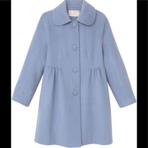 Gal Meets Glam Jolie French Blue Wool Blend Coat Women's Size XS